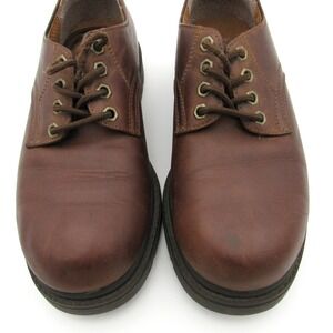 VTG Bugle Boy Brown Leather Lace Up Oxford Chunky Lug Sole Y2K